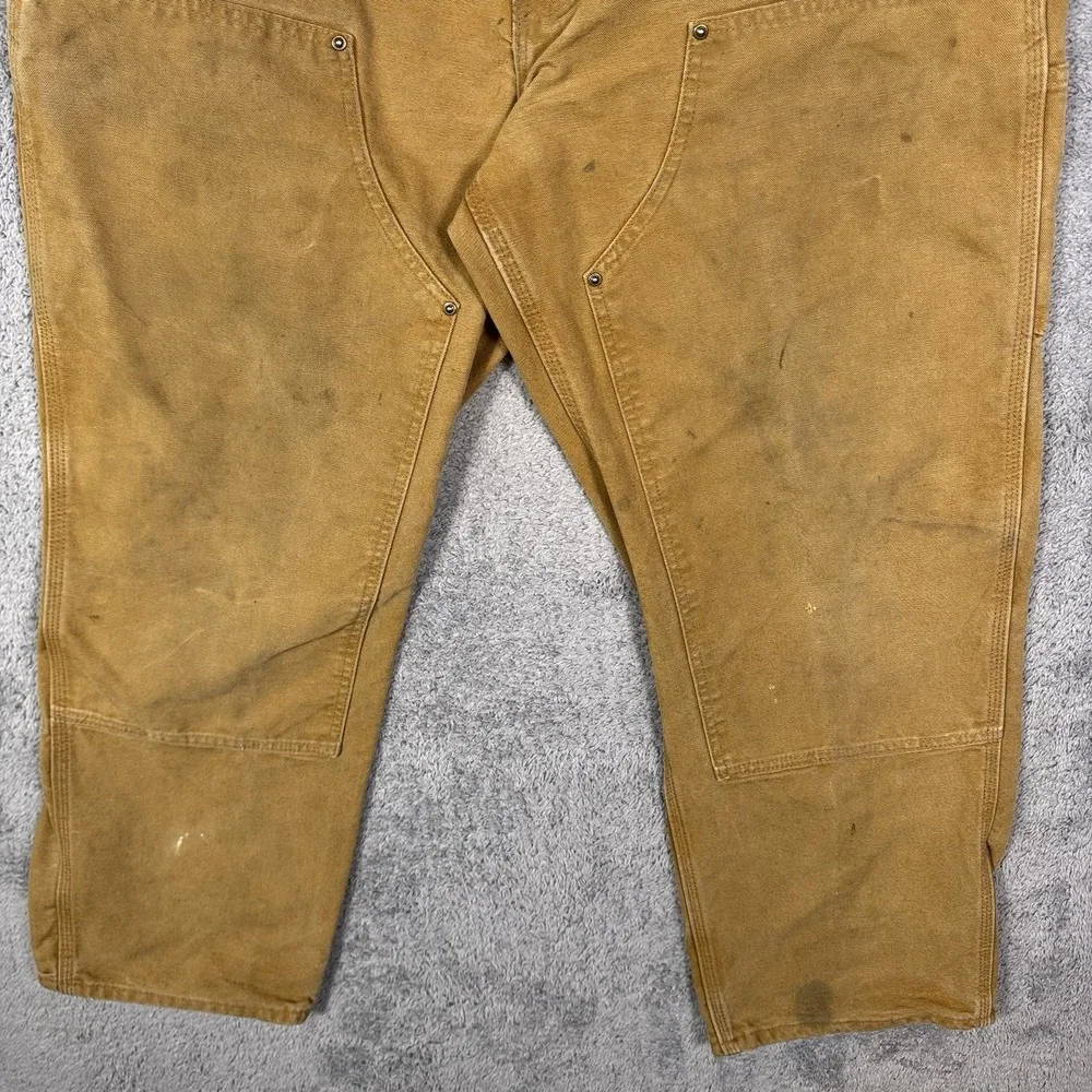 Carhartt Pants Men 38x30 Double Knee Carpenter Dungaree Workwear Utility B136BRN